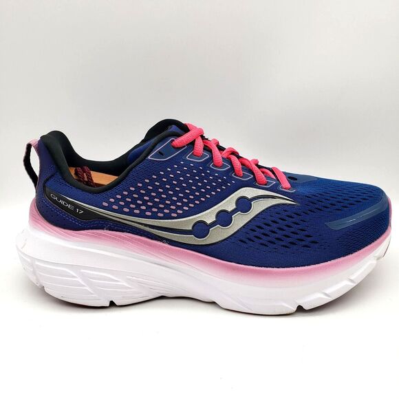 SAUCONY Guide 17 Womens Size 9 XW Extra Wide Running Training Shoes Navy Orchid - Picture 1 of 10